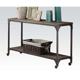 Acme - Gorden Sofa Table 81449 Weathered Oak & Antique Nickel Finish