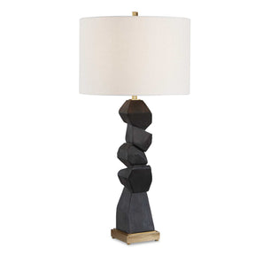Demelo Stacked Wood Table Lamp - Black by Uttermost - View 1