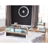 Acme - Nysa Coffee Table 81470 Mirrored & Faux Crystals