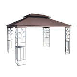 13x10 Outdoor Patio Gazebo Canopy Tent With Ventilated Double Roof And Mosquito net(Detachable Mesh Screen On All Sides),Suitable for Lawn, Garden, Backyard and Deck,Brown Top - Canopies & Gazebos - W41942173 - image - 4