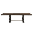 Traditional Classic Brown 1pc Dinng Table with Self Storing Extension Leaf Wooden Dining Room Furniture