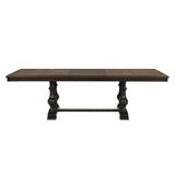 Traditional Classic Brown 1pc Dinng Table with Self Storing Extension Leaf Wooden Dining Room Furniture