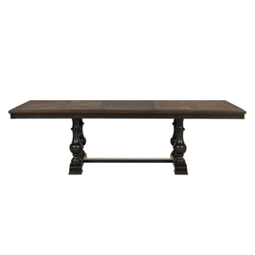 Traditional Classic Brown 1pc Dinng Table with Self Storing Extension Leaf Wooden Dining Room Furniture