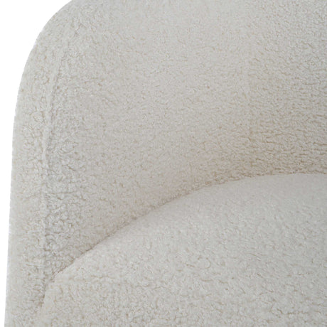 Jacobsen Shearling Accent Chair Off White - White / Light Brown by Uttermost - View 8