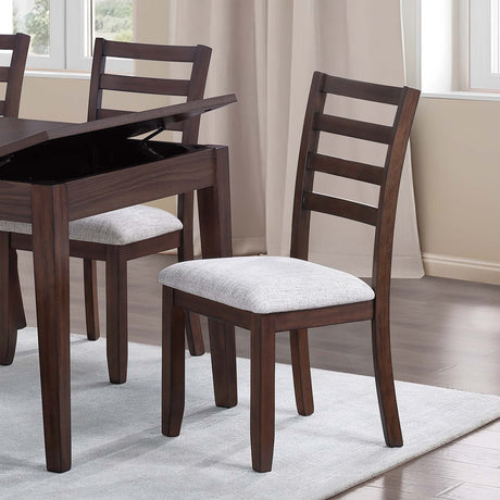 Contemporary Style 6pc Dining Set Walnut Dining Table w Storage Ladder Back 4x Side Chairs Bench Dining Room - sold by Home Elegance USA