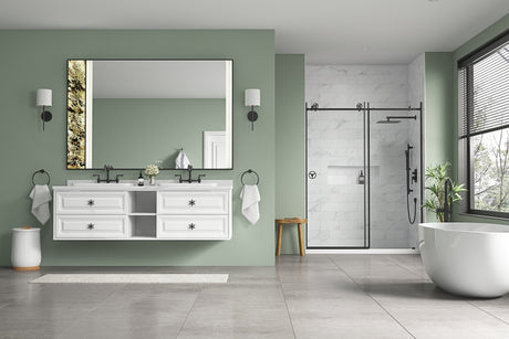 72*23*21in Wall Hung Doulble Sink Bath Vanity Cabinet Only in Bathroom Vanities without Tops - W1272107576 - image - 2