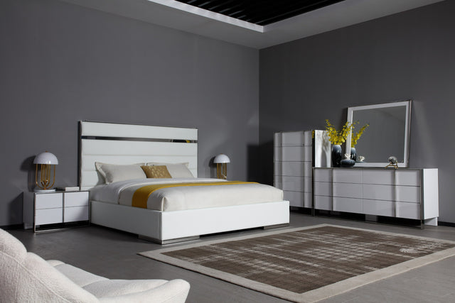 Cartier - Modern White + Stainless Steel Dresser - View Image 1