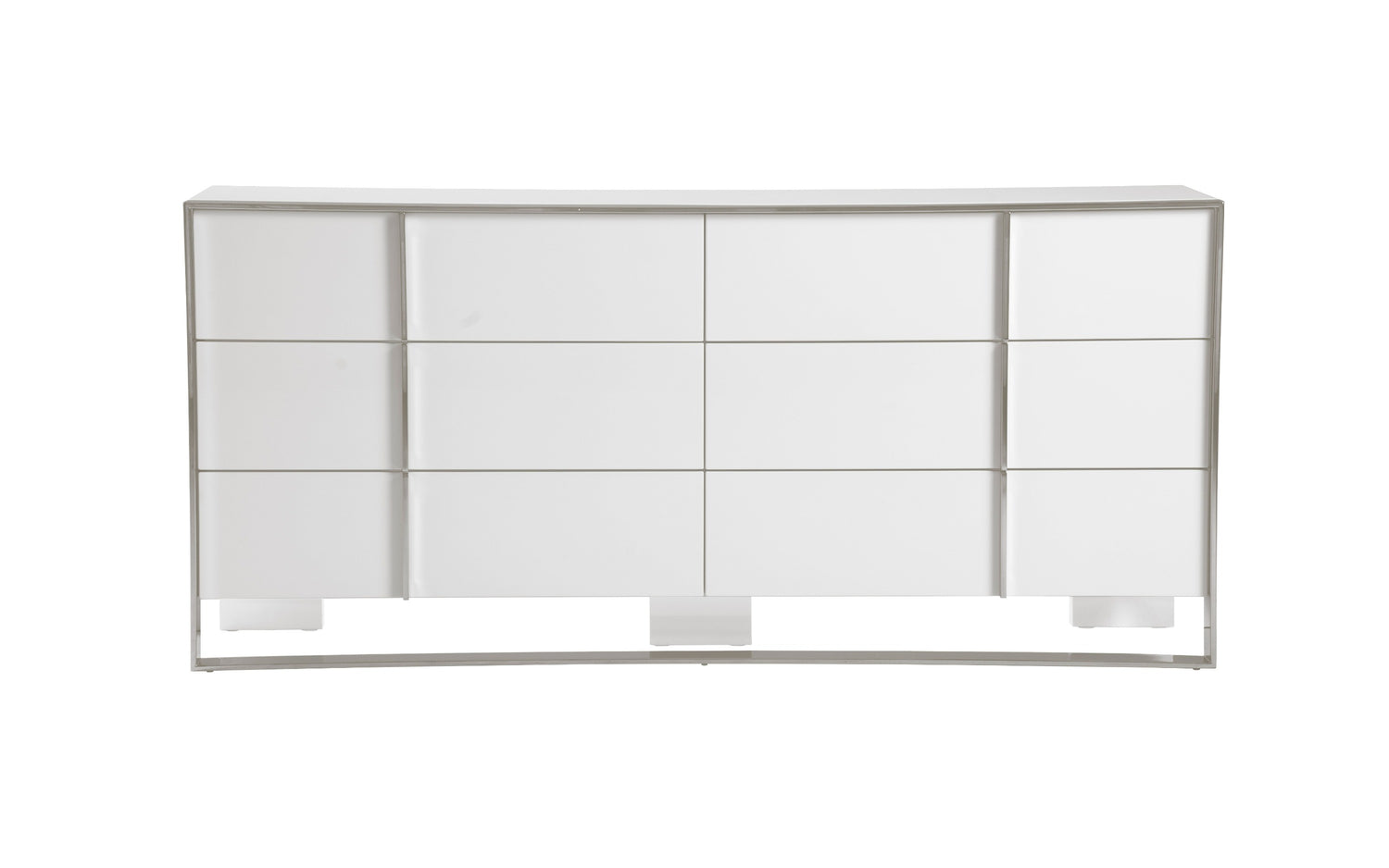 Cartier - Modern White + Stainless Steel Dresser - View Image 1