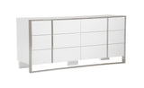 Cartier - Modern White + Stainless Steel Dresser - View Image 1