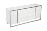 Cartier - Modern White + Stainless Steel Dresser - View Image 1