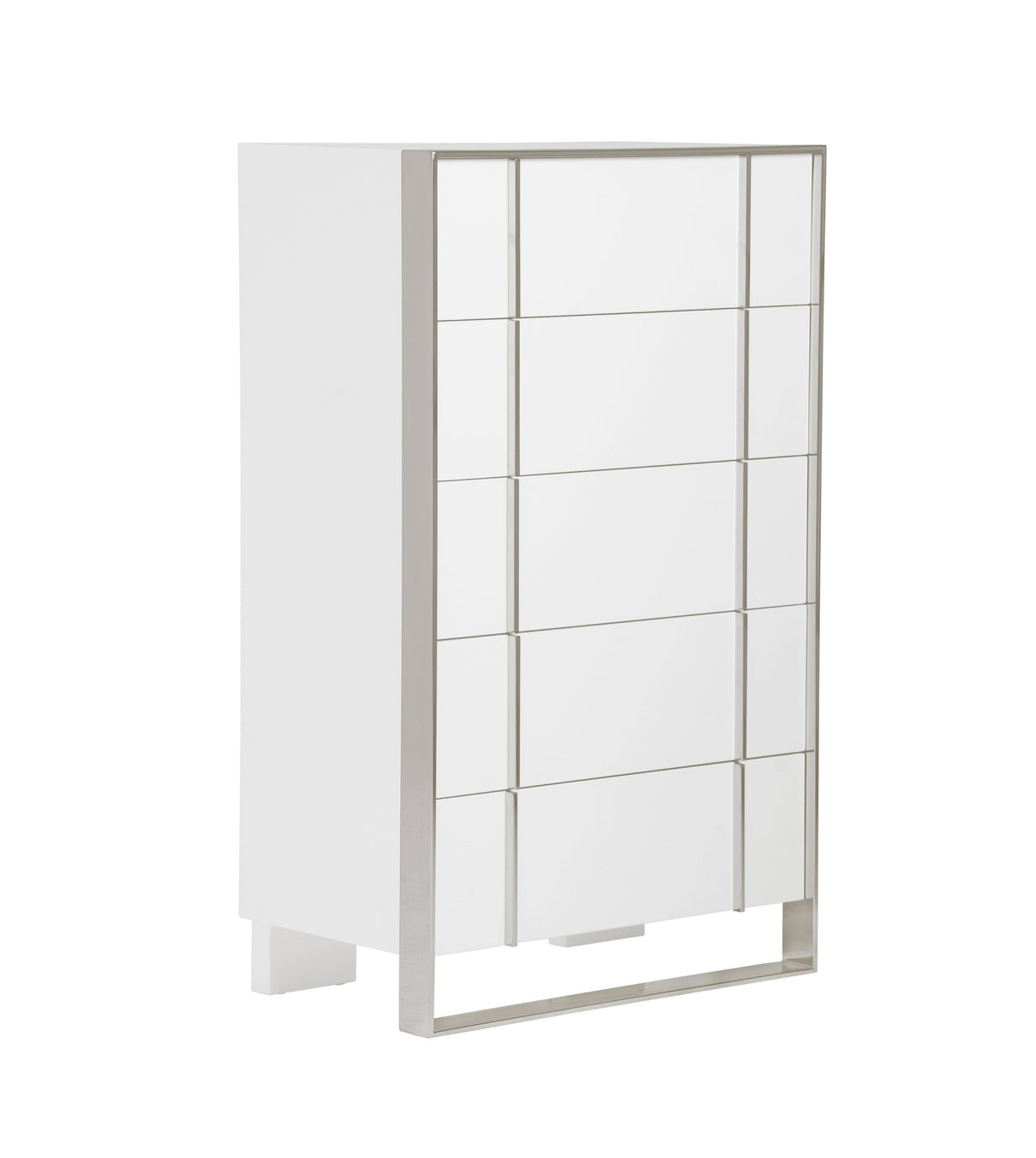 Cartier - Modern White + Stainless Steel Chest - View Image 1