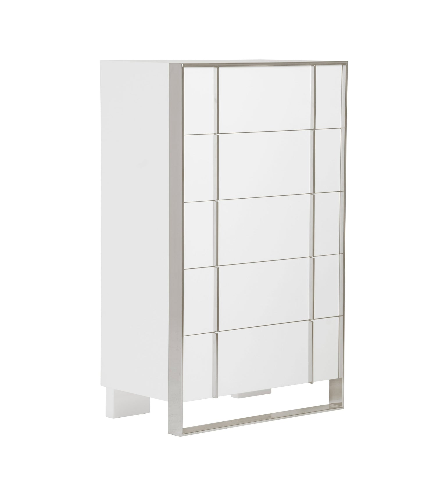 Cartier - Modern White + Stainless Steel Chest - View Image 1