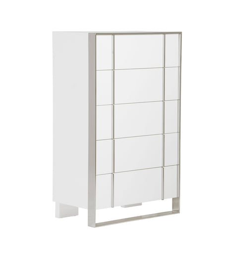 Cartier - Modern White + Stainless Steel Chest - View Image 1