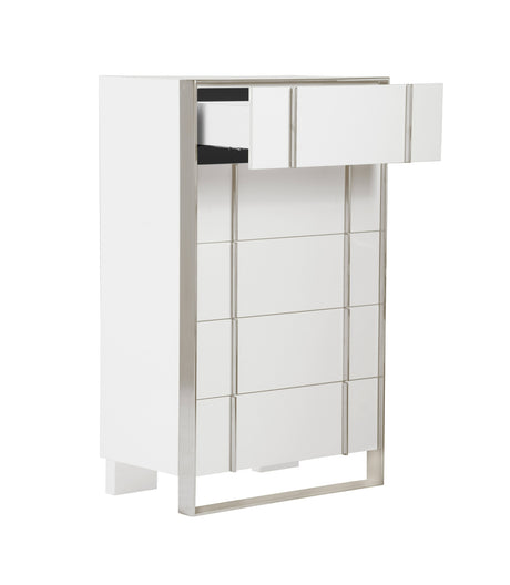 Cartier - Modern White + Stainless Steel Chest - View Image 1
