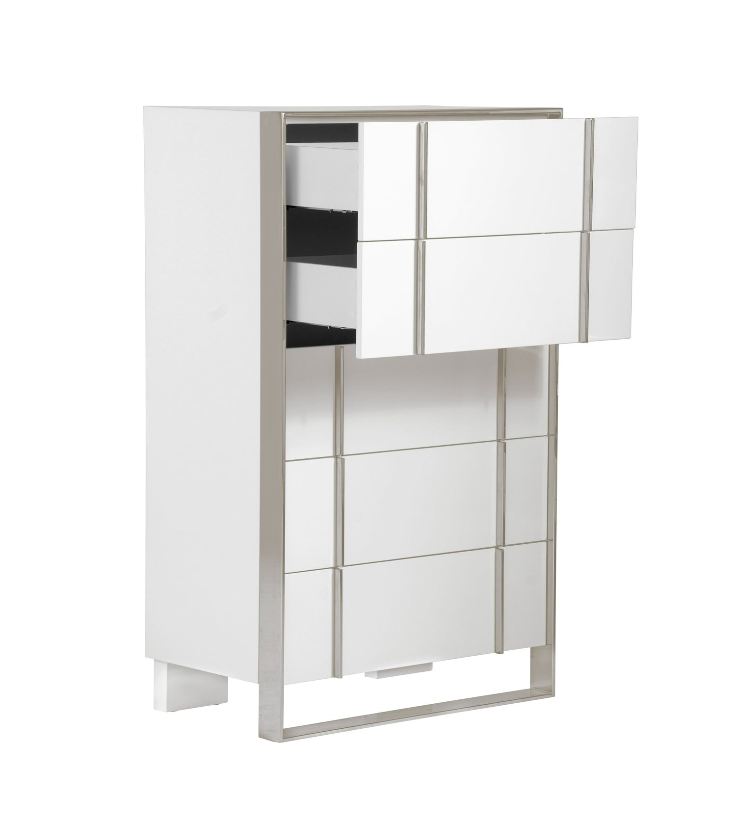Cartier - Modern White + Stainless Steel Chest - View Image 1