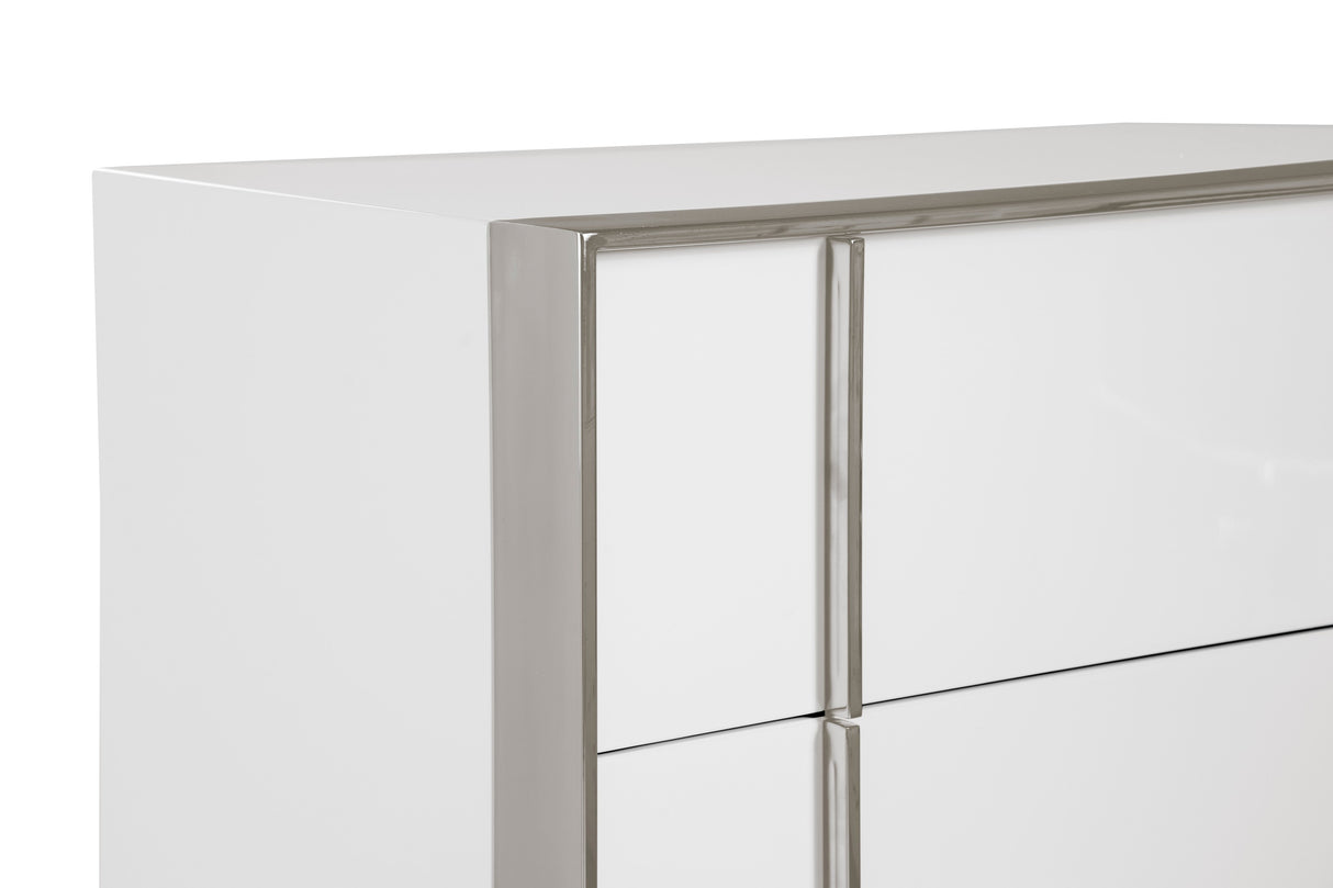 Cartier - Modern White + Stainless Steel Chest - View Image 1