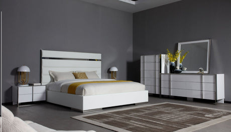Cartier Modern White Vegan Leather Bedroom Set – VIG Furniture - sold by Home Elegance USA