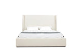 Queen Byrne - Modern Off White Fabric Bed - View Image 1