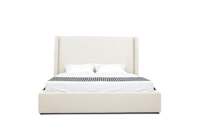 Queen Byrne - Modern Off White Fabric Bed - View Image 1