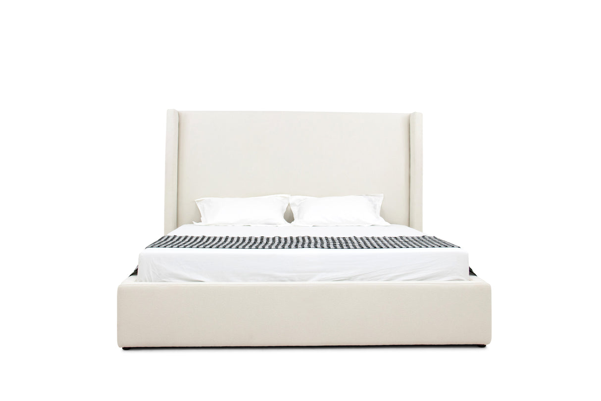 Eastern King Byrne - Modern Off White Fabric Bed - View Image 1