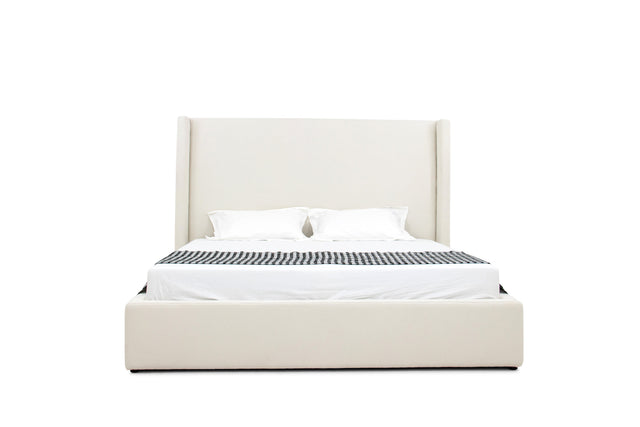 Eastern King Byrne - Modern Off White Fabric Bed - View Image 1
