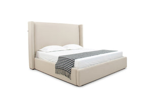 Queen Byrne - Modern Beige Fabric Bed - View Image 1