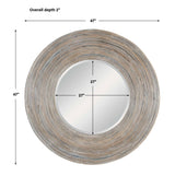 Vortex White Washed Round Mirror - Silver by Uttermost - View 6