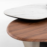 Modrest Robson - Modern Ceramic + Walnut Coffee Table