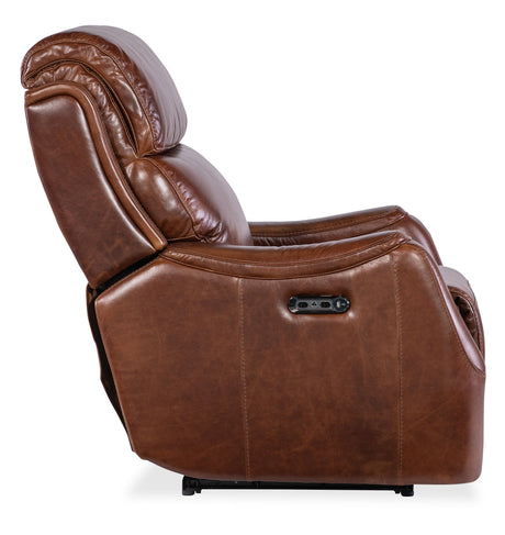 Harlan Zero Gravity Power Recliner With Power Headrest - Dark Brown by Hooker Furniture - View 5