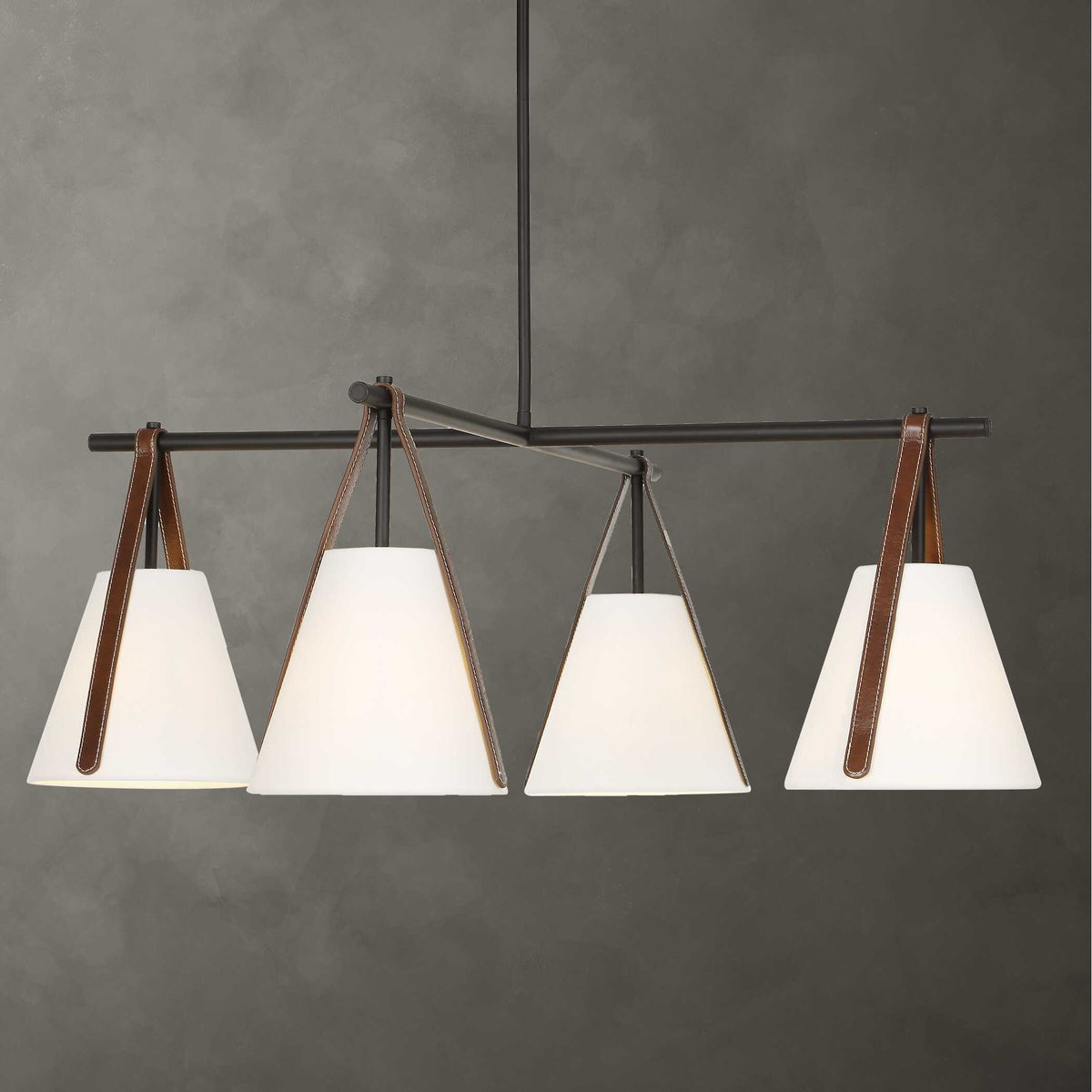 Reins Accent Straps 4 Light Chandelier - Black by Uttermost - View 2