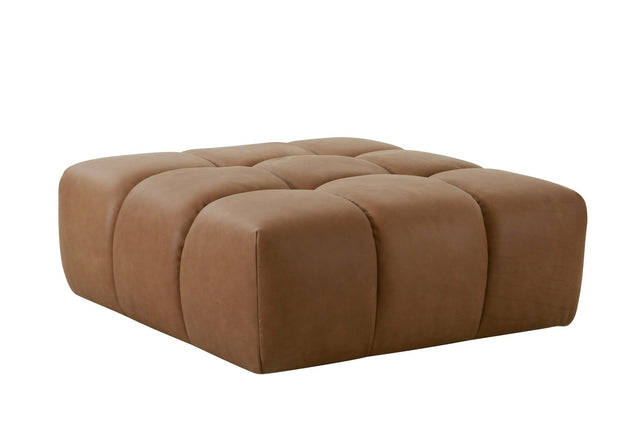 Divani Casa Everest - Modern Brown Leather Ottoman - VGOD - ZW - 23118 - OTT - Home Elegance USA - 1