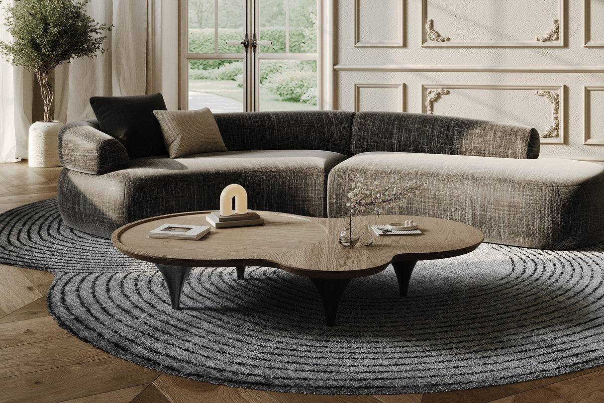 Modrest Beulah - Modern Free Form Dark Ash Coffee Table
