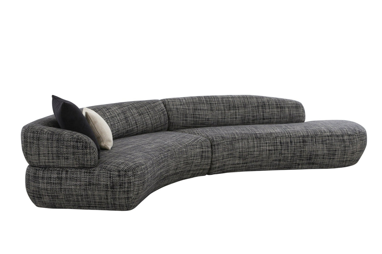 Divani Casa Lakota - Modern Dark Grey Fabric Curved Sectional Sofa | Home Elegance USA