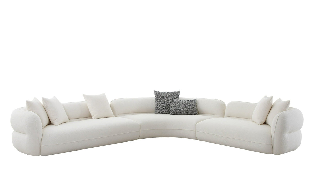 Divani Casa Drayton - Modern Off - White Fabric Sectional Sofa | Home Elegance USA