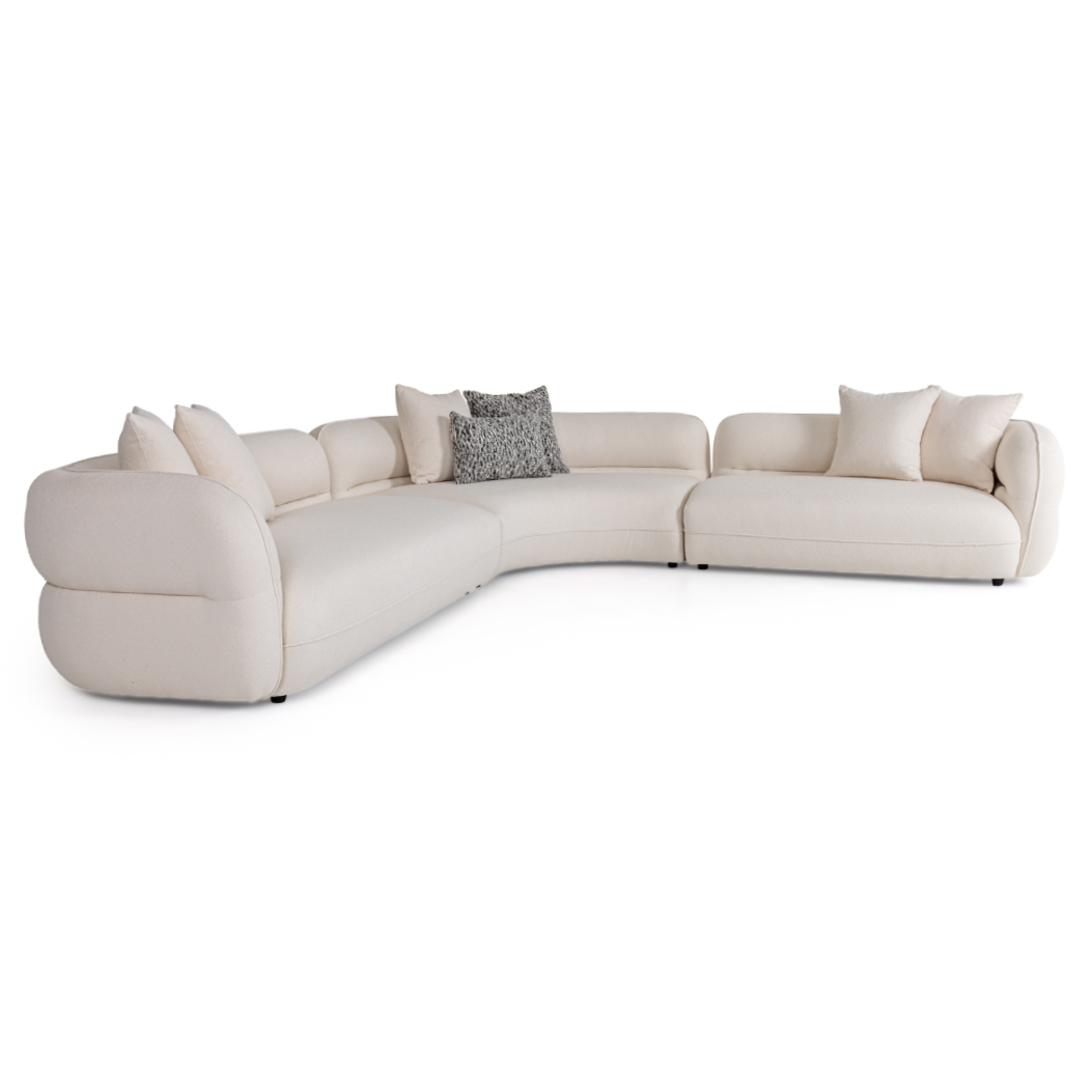 Divani Casa Drayton - Modern Off-White Fabric Sectional Sofa