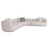 Divani Casa Drayton - Modern Off-White Fabric Sectional Sofa