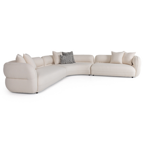 Divani Casa Drayton - Modern Off-White Fabric Sectional Sofa