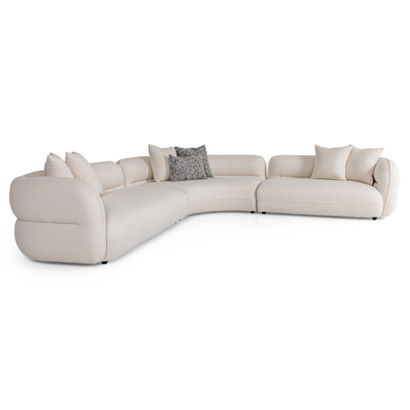Divani Casa Drayton - Modern Off-White Fabric Sectional Sofa