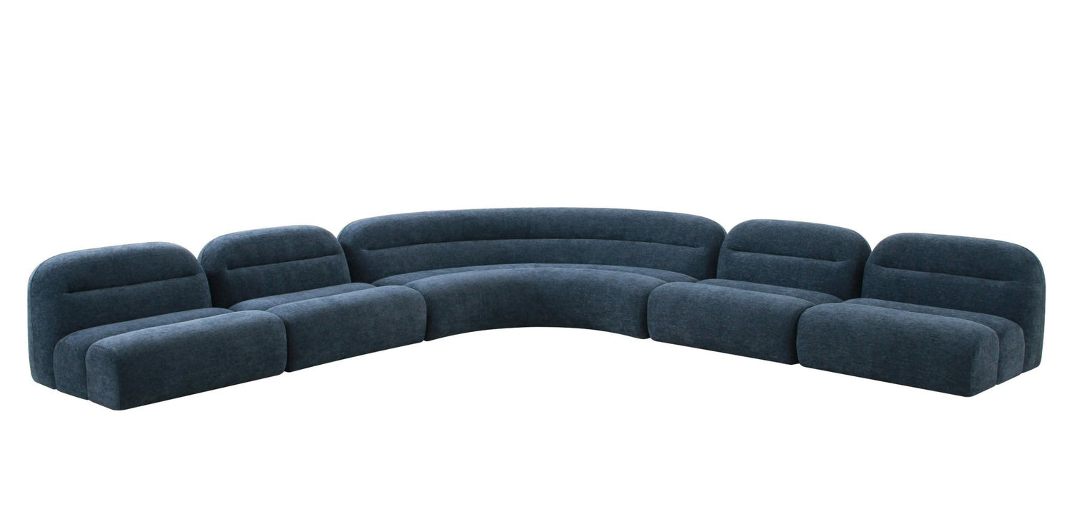 Divani Casa Forman - Modern Blue Fabric Modular Sectional Sofa | Home Elegance USA