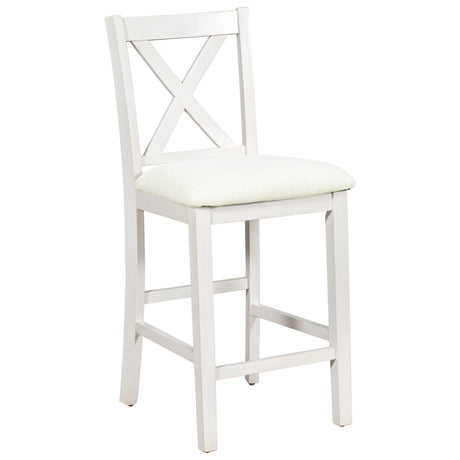 TOPMAX Rustic Farmhouse Dining Room Wooden Bar Table Set with Stools and Chairs, White, Rubberwood and MDF - sold by Home Elegance USA