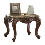 Acme - Jardena End Table 81657 Marble Top & Cherry Oak Finish