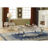 Acme - Bently Coffee Table 81665 Marble Top & Champagne Finish