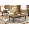 Devayne Coffee Table 81685 Marble Top & Dark Walnut Finish | Acme | Home Elegance USA