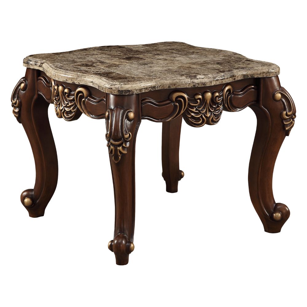 Acme - Mehadi End Table 81697 Marble Top & Walnut Finish