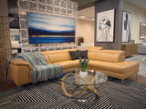 Lamod Italia Viola - Italian Contemporary Cognac Leather Right Facing Sectional Sofa - Home Elegance USA