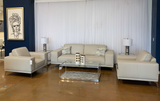 Soho - Contemporary Italian Light Grey Leather Sofa - View Image 1