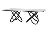 Modrest Mason Modern Glass & Black Ash Dining Table