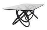 Modrest Mason Modern Glass & Black Ash Dining Table