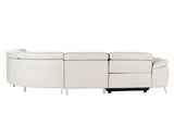 Mini Wonder - Italian Modern Grey Leather Sectional Sofa with Left Facing Recliner - View Image 1