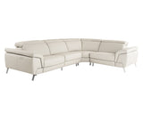 Mini Wonder - Italian Modern Grey Leather Sectional Sofa with Left Facing Recliner - View Image 1